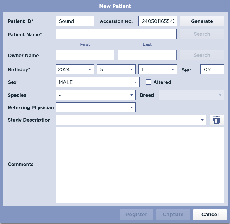 New patient With Accession number